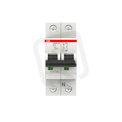 ABB S201M-D4NA jistič 1F odpojení N vodiče (1+NA) 4 A char. D 10kA
