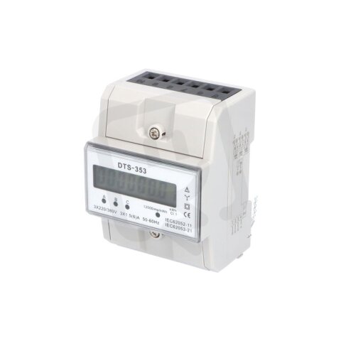 Elektroměr DTS 353-L X/5A 4 5mod. LCD 3f 1-tar. podružný nepřímé měř. 1008970