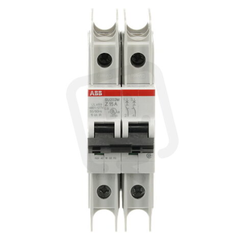 ABB SU202M-Z15 jistič char. Z 10kA 15A 2P  dle UL489 a CSA 22.2 No. 5