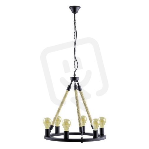 Závěsné svítidlo FINDLAY 6xE27 d560 černá 360W IP20 EGLO 49694