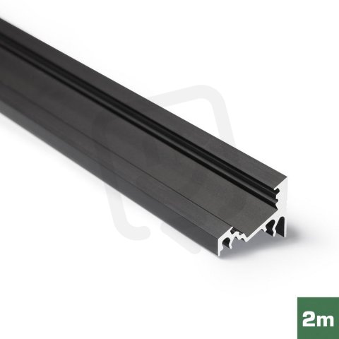 AL profil FKU60 BC/UX pro LED, bez plexi, 2m, černý elox FK TECHNICS 4738091