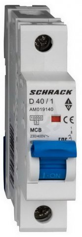 Instalační jistič AMPARO 10kA, D 40A, 1P SCHRACK AM019140--
