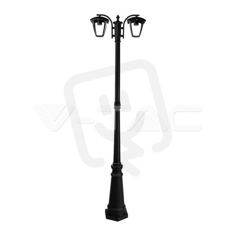 Pole Lamp 2XE27 1990mm IP44 Black,  VT-7