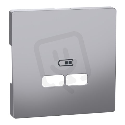 Centrální deska Merten D-Life pro 2xUSB Stainless Steel SCHNEIDER MTN4367-6036
