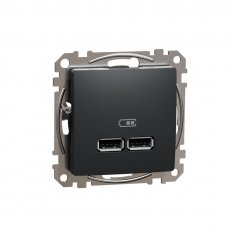 Sedna D/E Dvojitá USB A+A nabíječka 2.1A, Antracit SCHNEIDER SDD114401