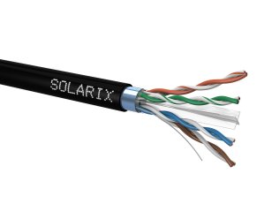 Venkovní instalační kabel Solarix CAT6 FTP PE Fca 500m/cívka černý