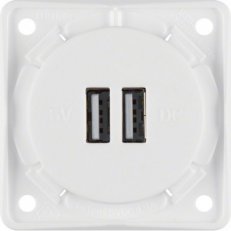 Zásuvka, nabíjecí konektor 2x USB, 230 V