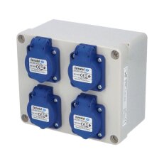 Famatel 3065 Krabice 3065 IP54 4x230V s ochr. kolíkem 170x140x90mm hladké boky