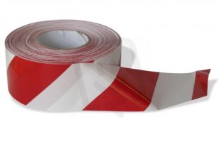 Páska bariérová 100mm x 100m červenobílá