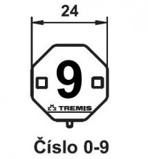 Štítek označení svodu č. 9 plast Tremis VS040