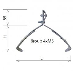 Podpěra vedení na krov PV 15 Stavitelná V100-150 (30x2 mm) Kovoblesk 20459