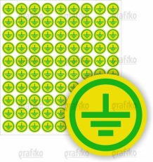 Grafiko 7.0214.T Nálepka uzemnění pr.20 arch 90ks zel.žlu