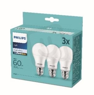 Philips LED žárovka sada 3ks 9-60W E27 806lm A60 4000K